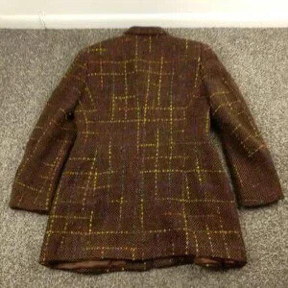 Salvatore Ferragamo Blazer Jacket Tweed Wool Herringbone Plaid Womens 46 (US 12) - Picture 10 of 14